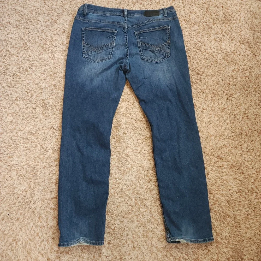 BKE Nolan Jeans Men 36x32 Blue Medium Wash Straight Leg Stretch Coolmax Denim